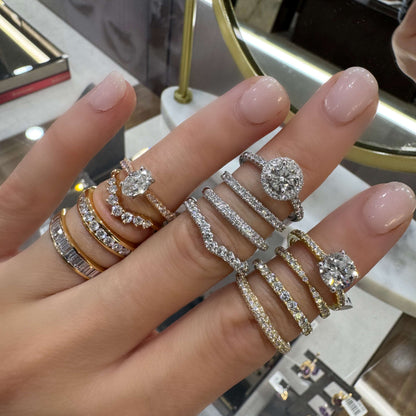 Curved Diamond Crown Ring