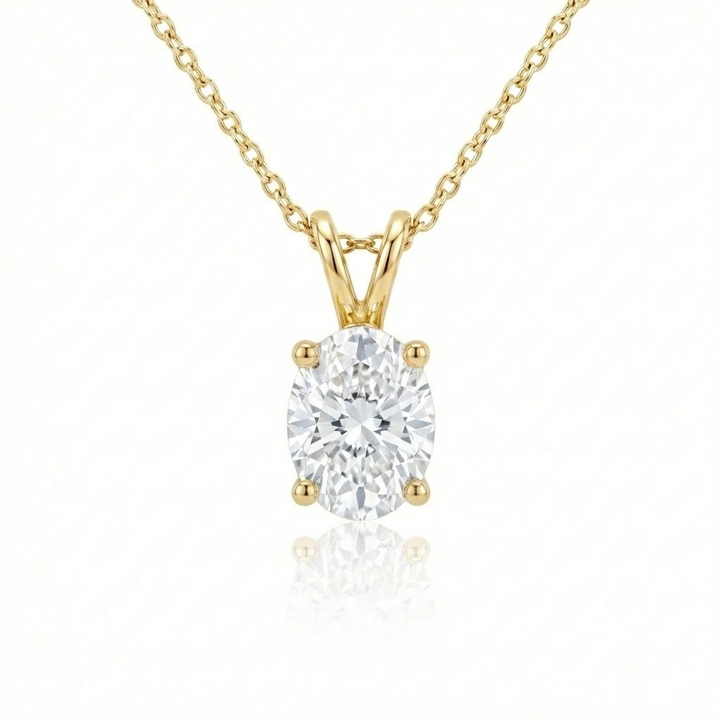 Pendant 0.50ct Oval Natural Diamonds (GIA)