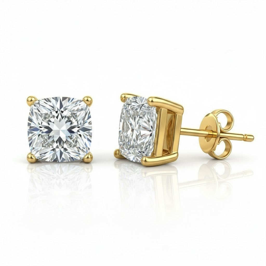 Matched Pair - 2=2.02ct Cushion Natural Diamonds (GIA)