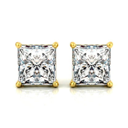 Matched Pair  2=4.04ct Princess Natural Diamonds (GIA)