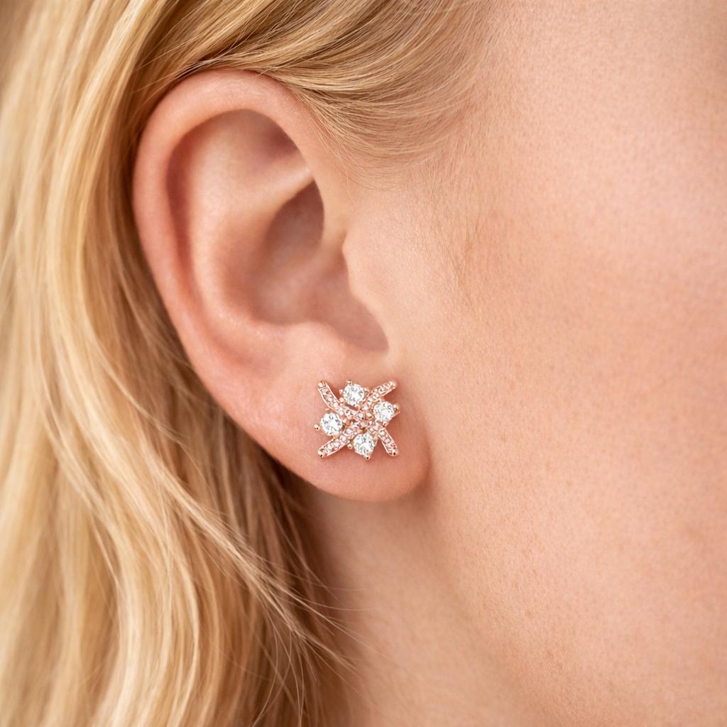 Eminence Pinks Diamond Kiss Earrings