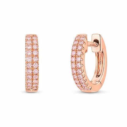 Eminence Pinks Diamond Double Row Huggies