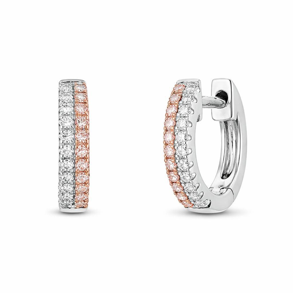 Eminence Pinks Diamond Double Row Huggies
