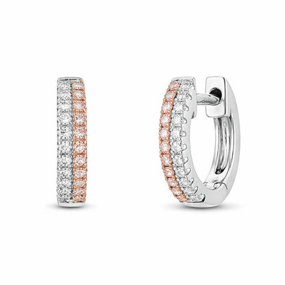 Eminence Pinks Diamond Double Row Huggies