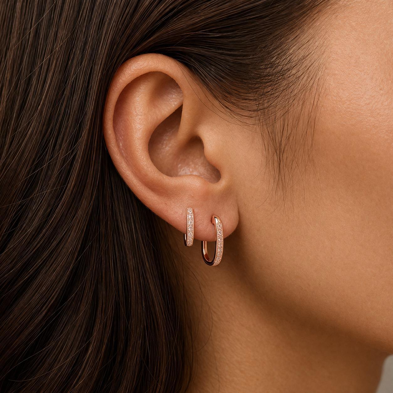 Eminence Pinks Diamond U-hoop Huggie Earrings