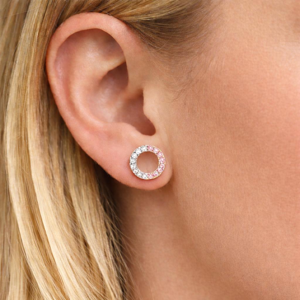 Eminence Pinks Diamond Split Circle of Life Earrings