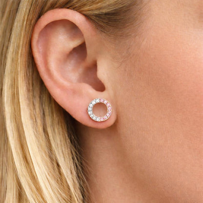 Eminence Pinks Diamond Split Circle of Life Earrings