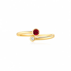Ruby And Diamond Double Twist Ring