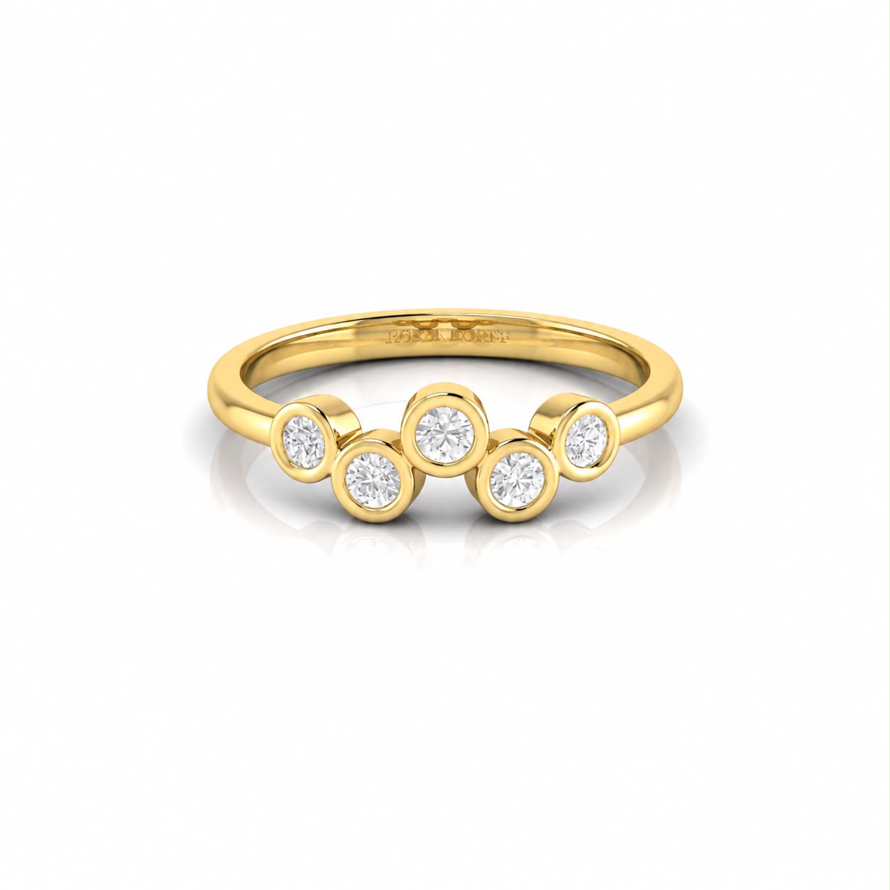 Diamond Five Stone Bezel Ring