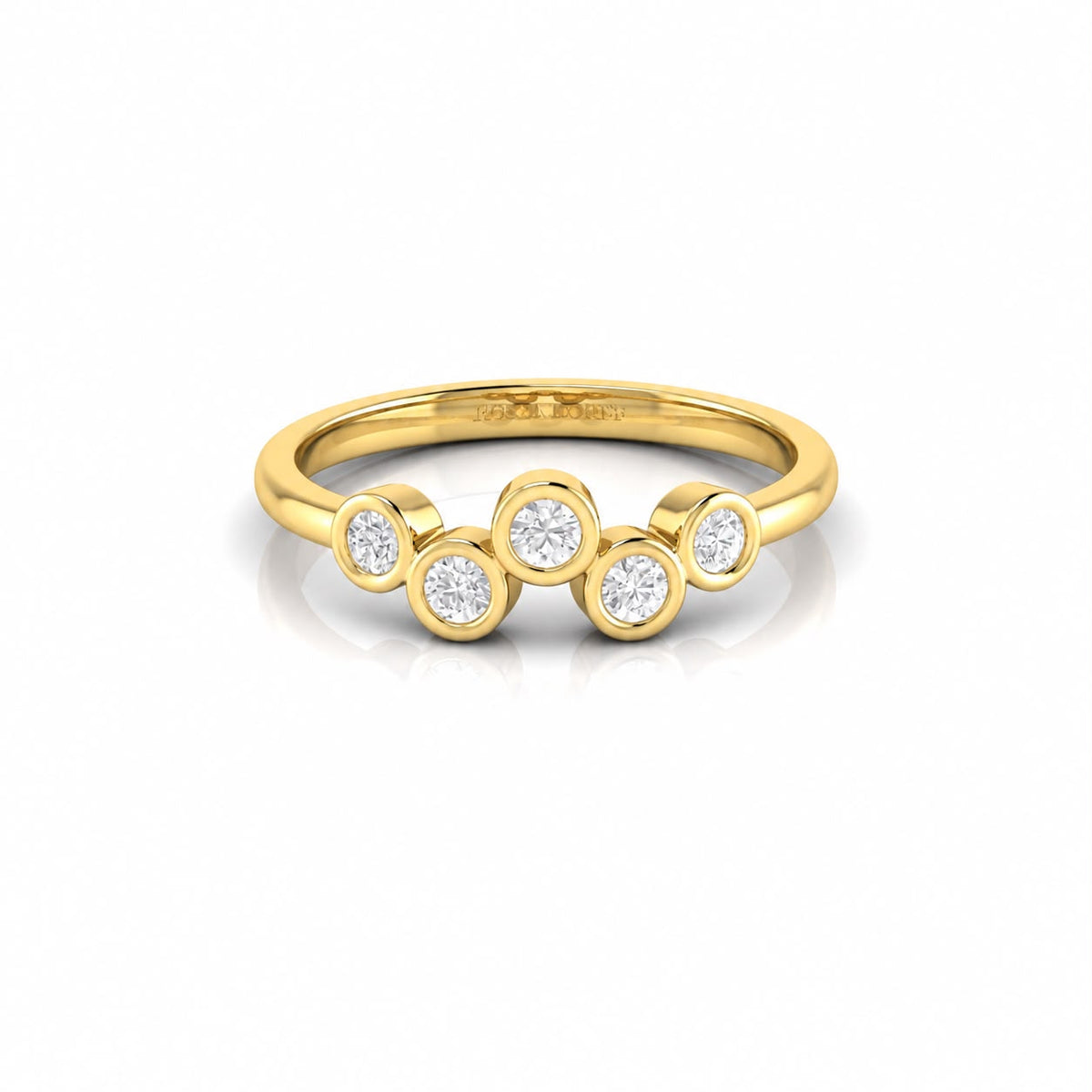 Diamond Five Stone Bezel Ring