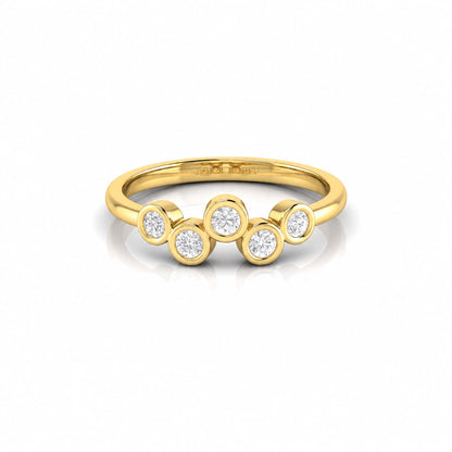 Diamond Five Stone Bezel Ring
