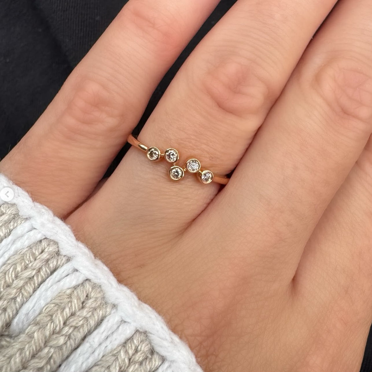 Diamond Five Stone Bezel Ring