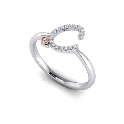 Initial Letter 18ct Ring with Signature Pink Diamond