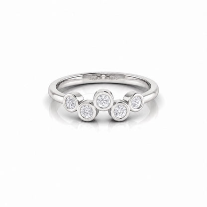 Diamond Five Stone Bezel Ring