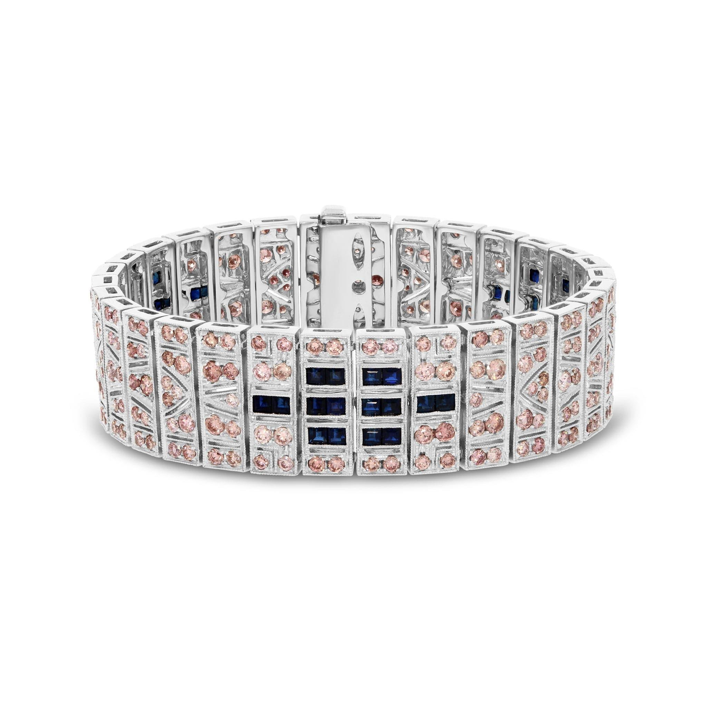 Argyle Pink Diamond and Sapphire Art Deco Cuff