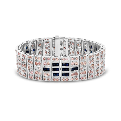 Argyle Pink Diamond and Sapphire Art Deco Cuff