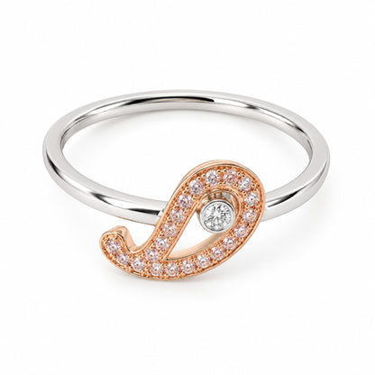 Paisley Pink Diamond Ring | 18ct White & Rose Gold