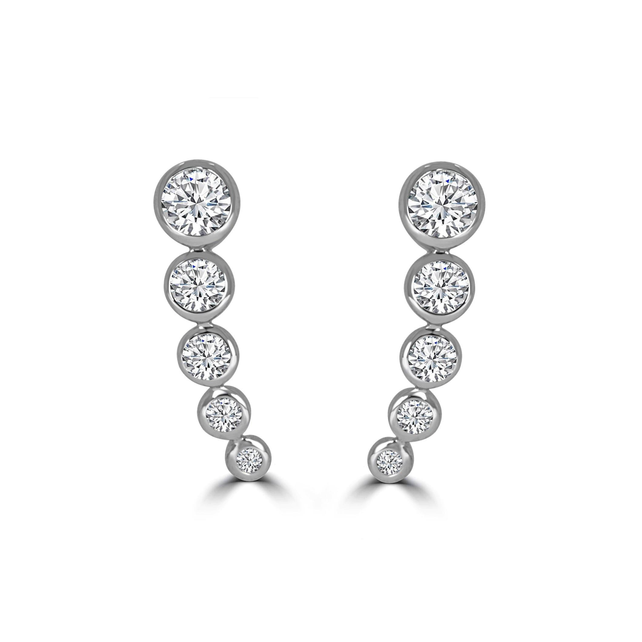 Bezel Curve Diamond Earrings