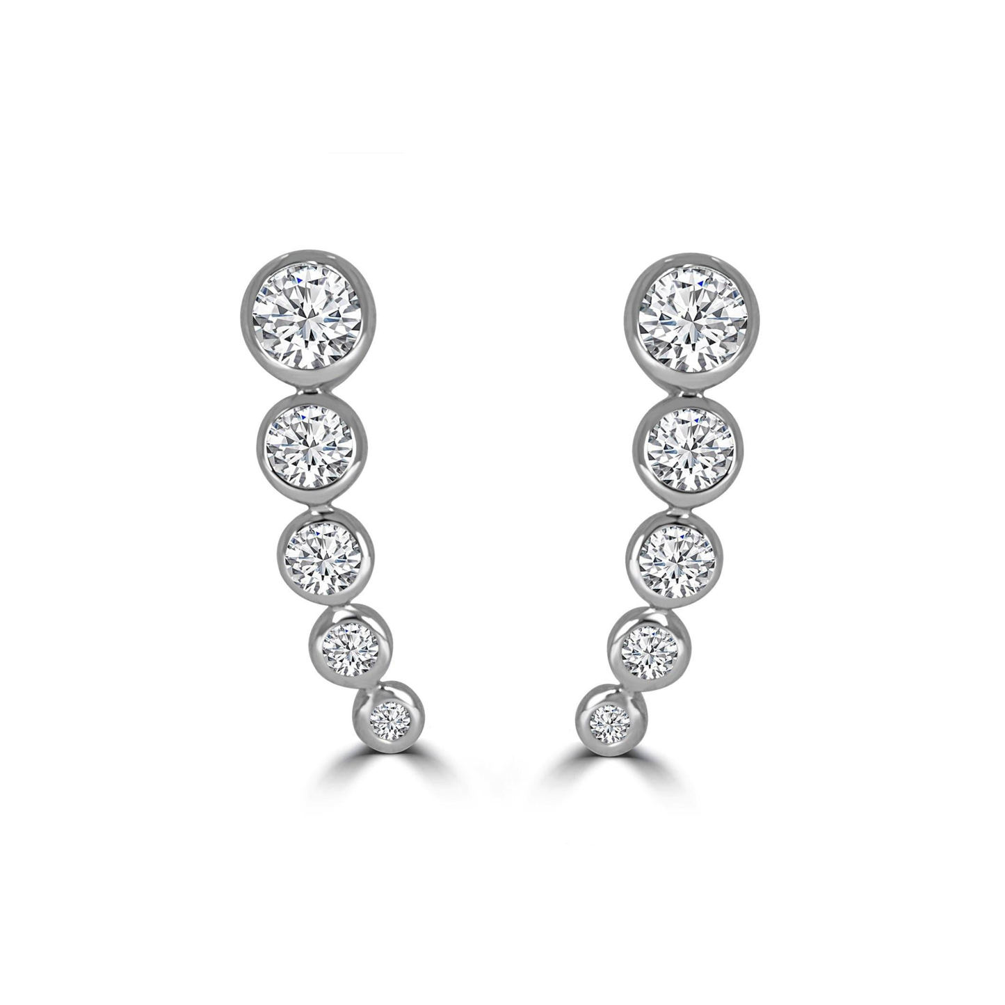 Bezel Curve Diamond Earrings