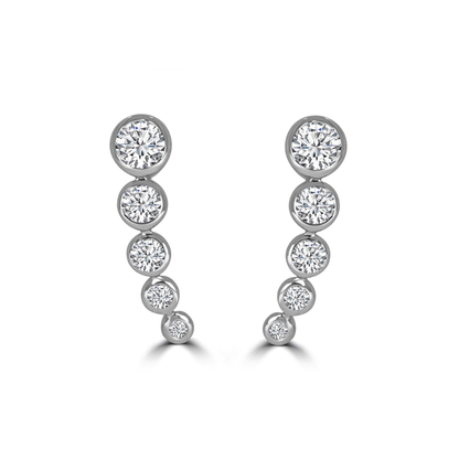 Bezel Curve Diamond Earrings
