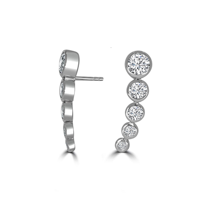 Bezel Curve Diamond Earrings