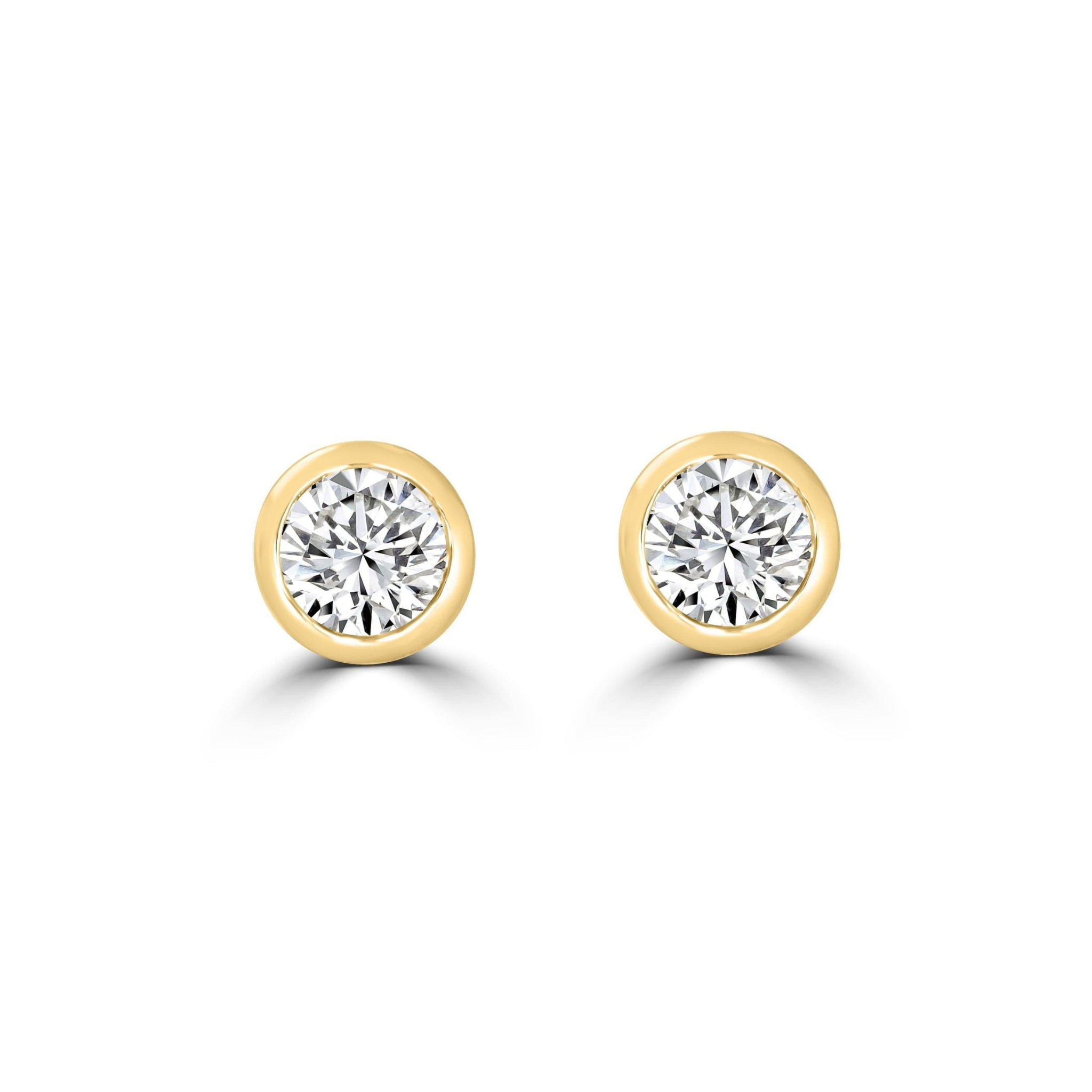 Bezel Diamond 0.60 tcw Earrings