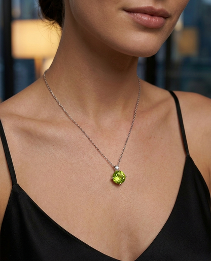 Peridot and Diamond Pendant
