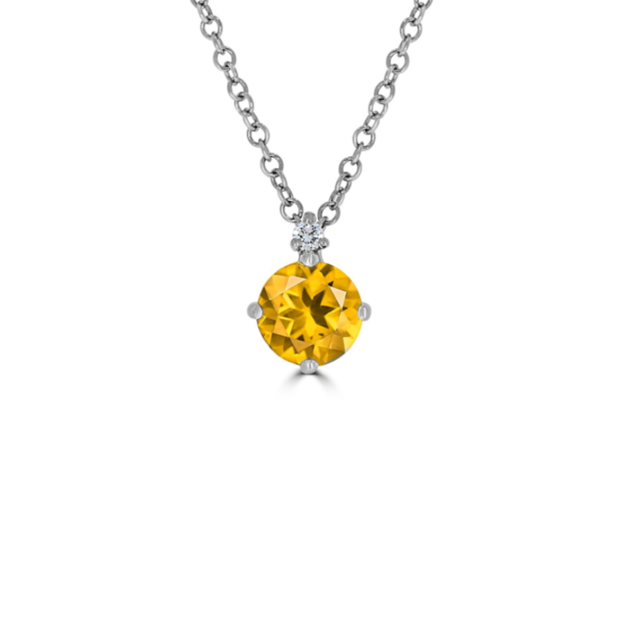Citrine and Diamond Pendant