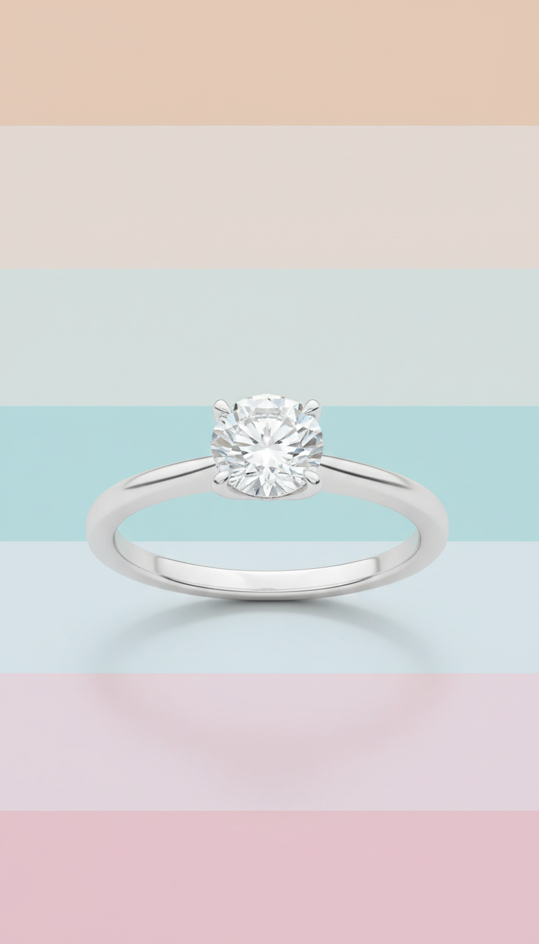 Diamond Solitaire Ring in 18k Gold