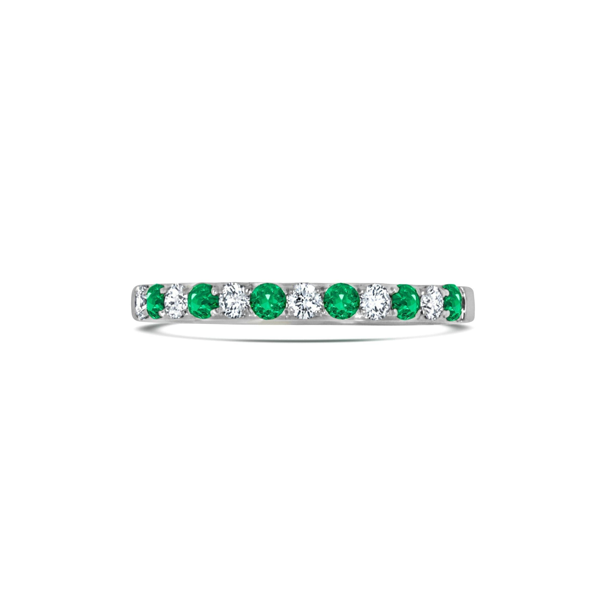 Emerald and Diamond Anniversary Ring