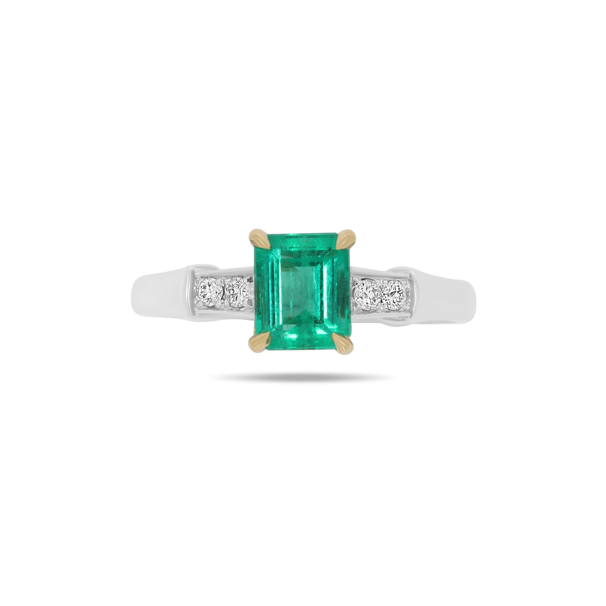 Emerald and Diamond Trilogy Ring