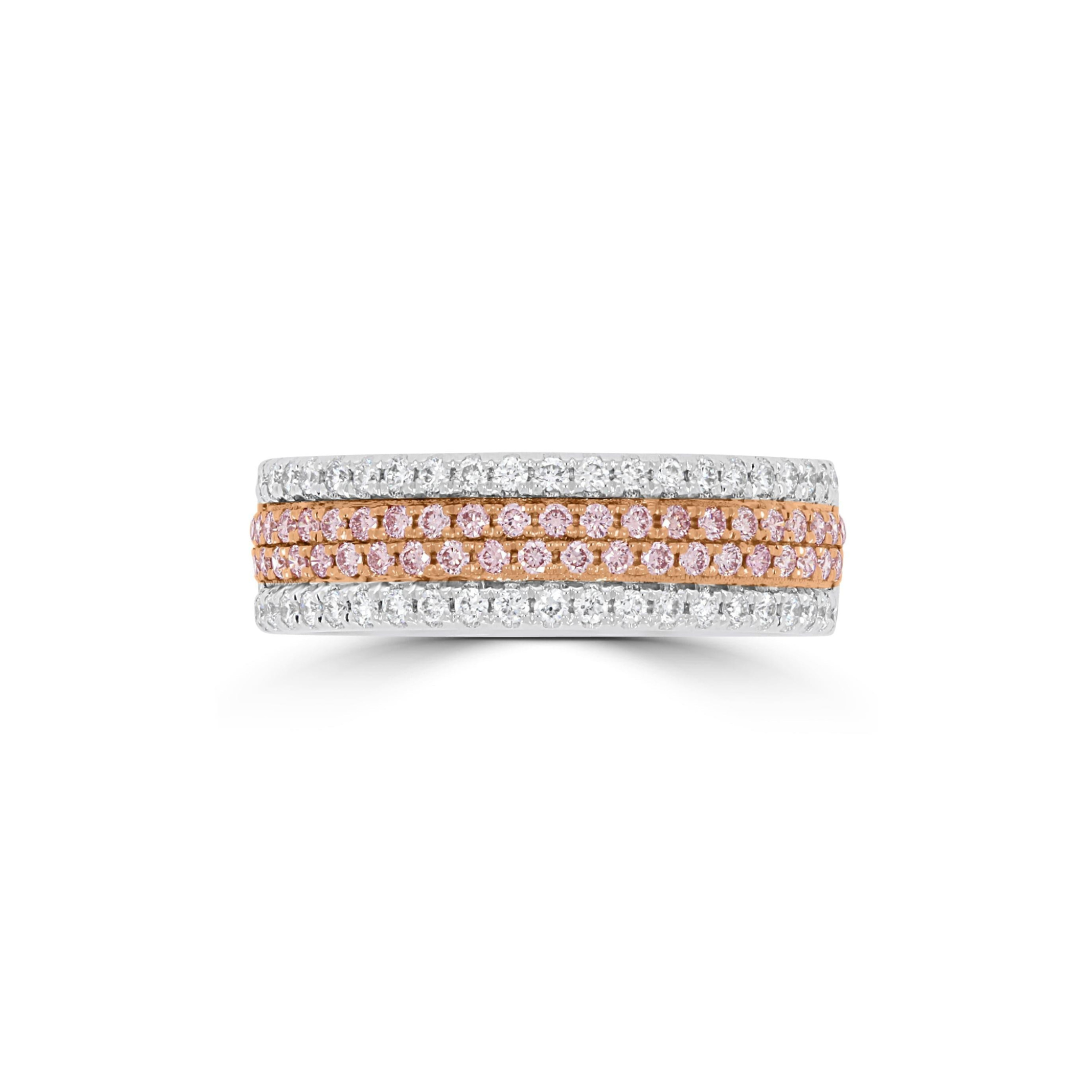 Eminence Pinks Diamond Four Row Ring