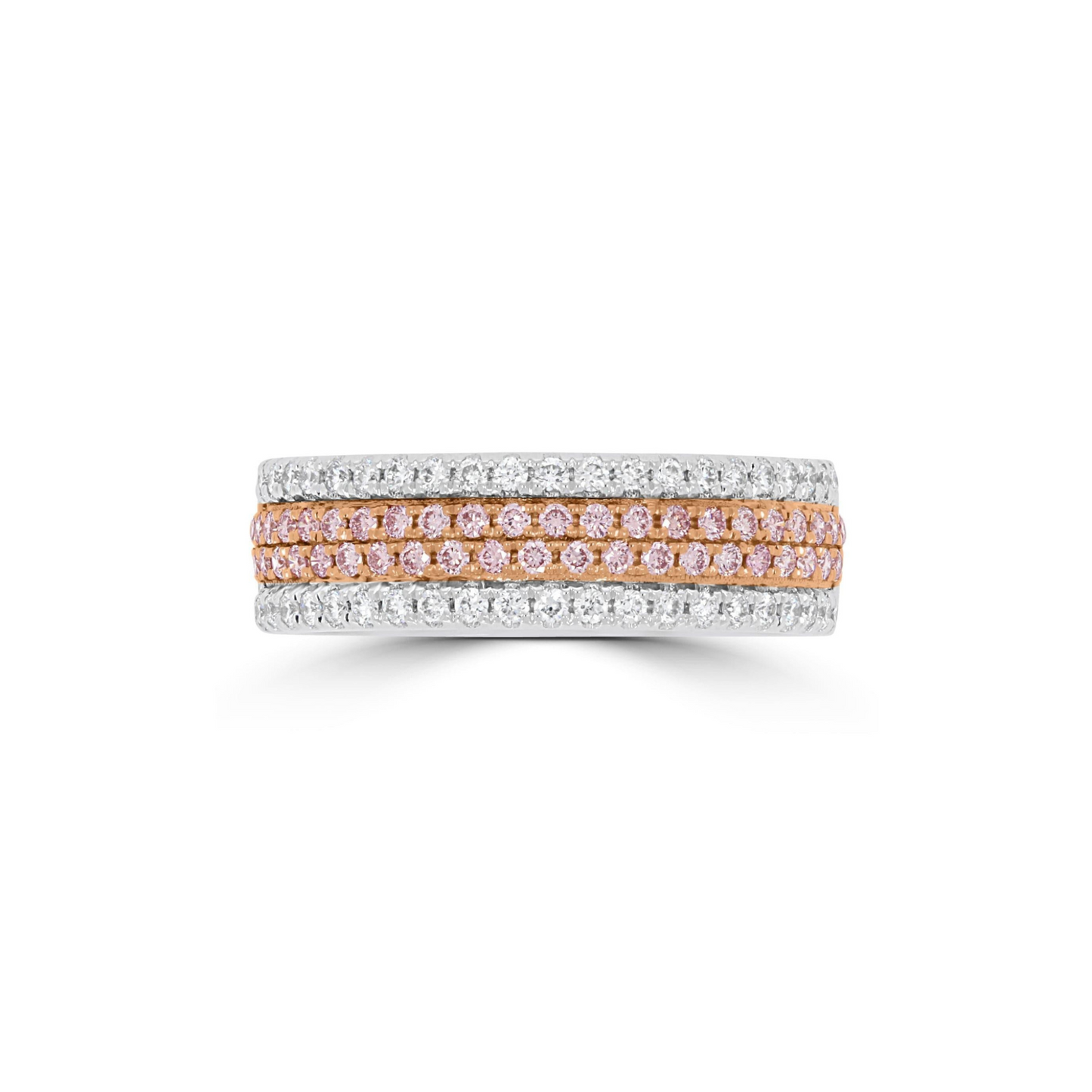 Eminence Pinks Diamond Four Row Ring