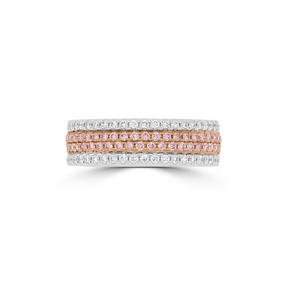 Eminence Pinks Diamond Four Row Ring