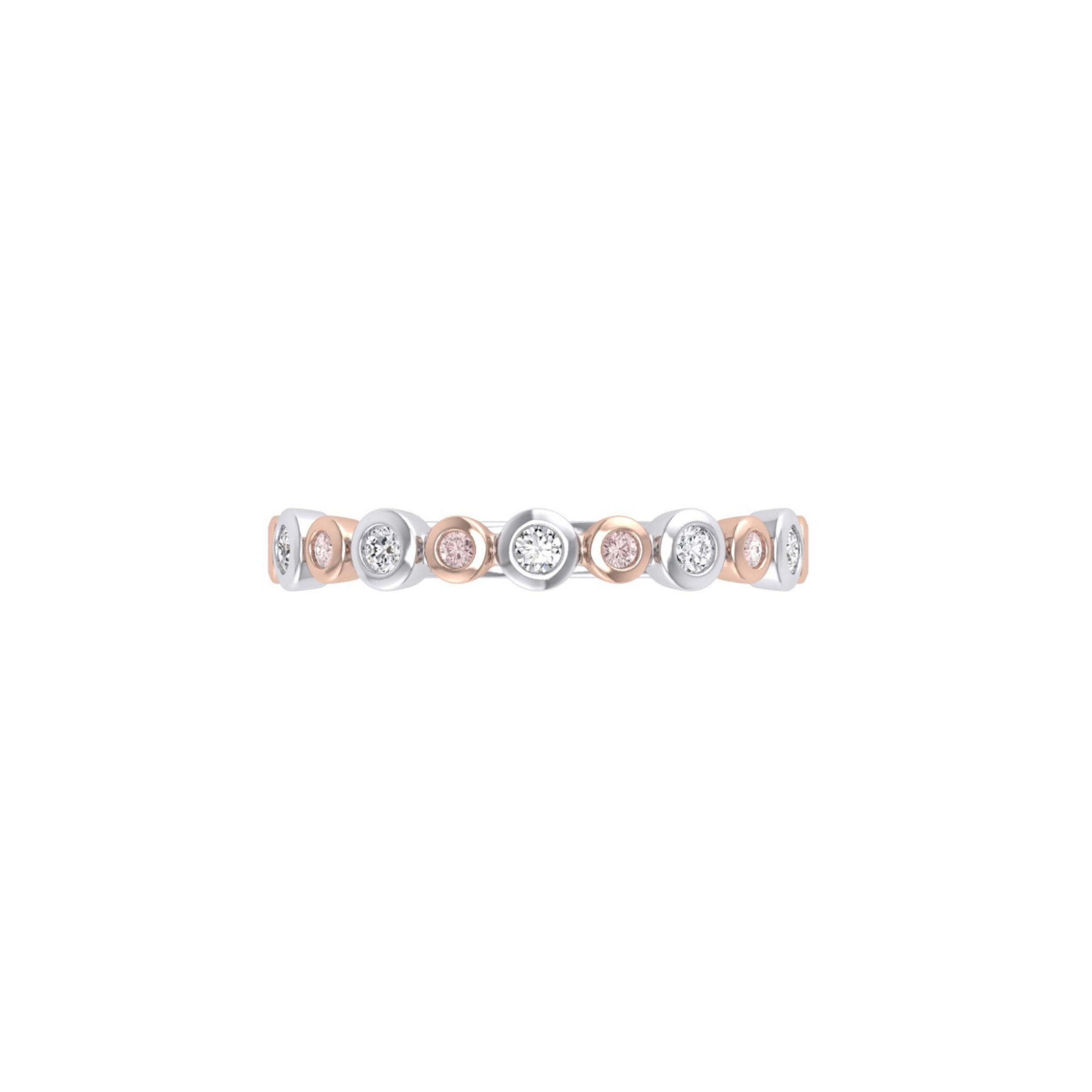 Eminence Pinks Diamond Alternating Bezel Ring