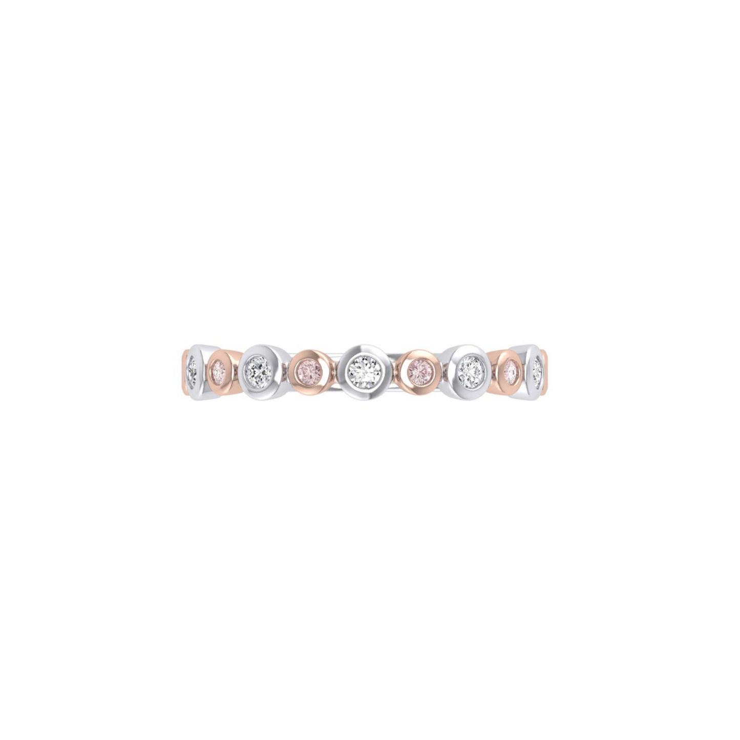 Eminence Pinks Diamond Alternating Bezel Ring