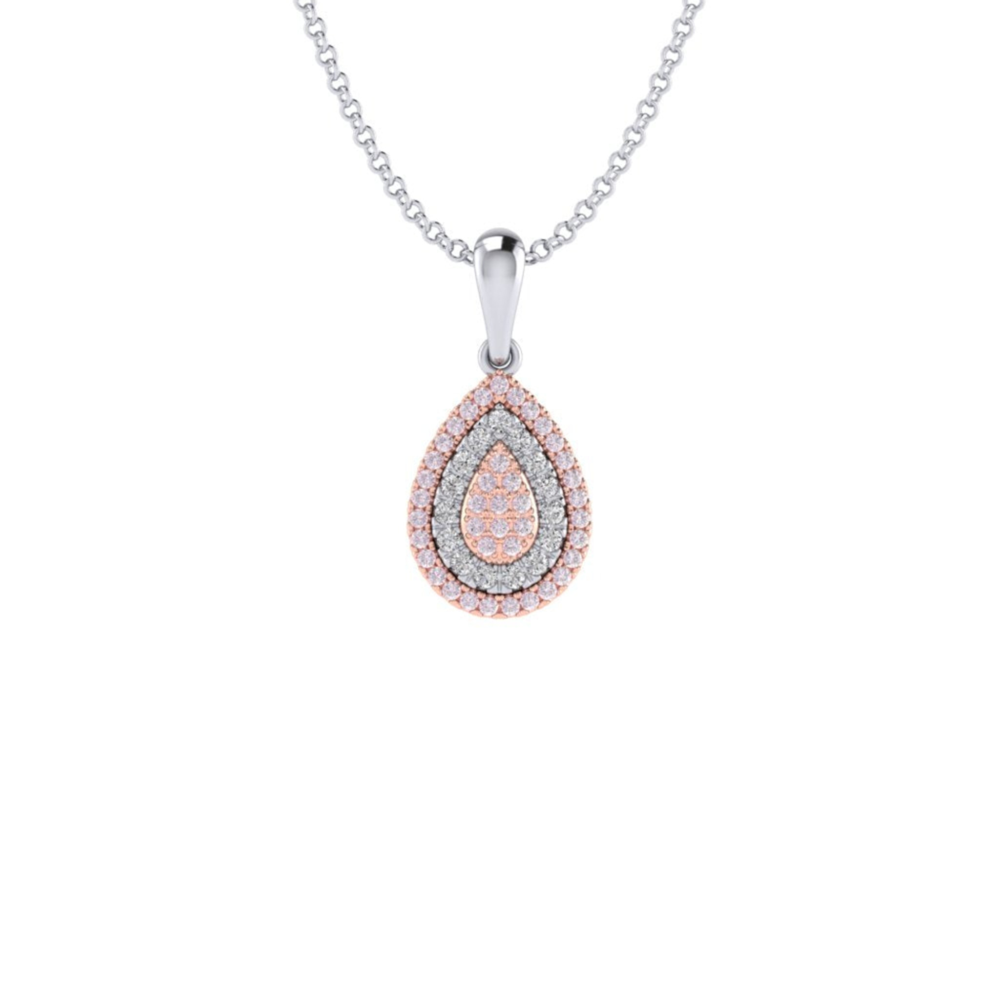 Eminence Pinks Diamond Alternating Pear Pendant