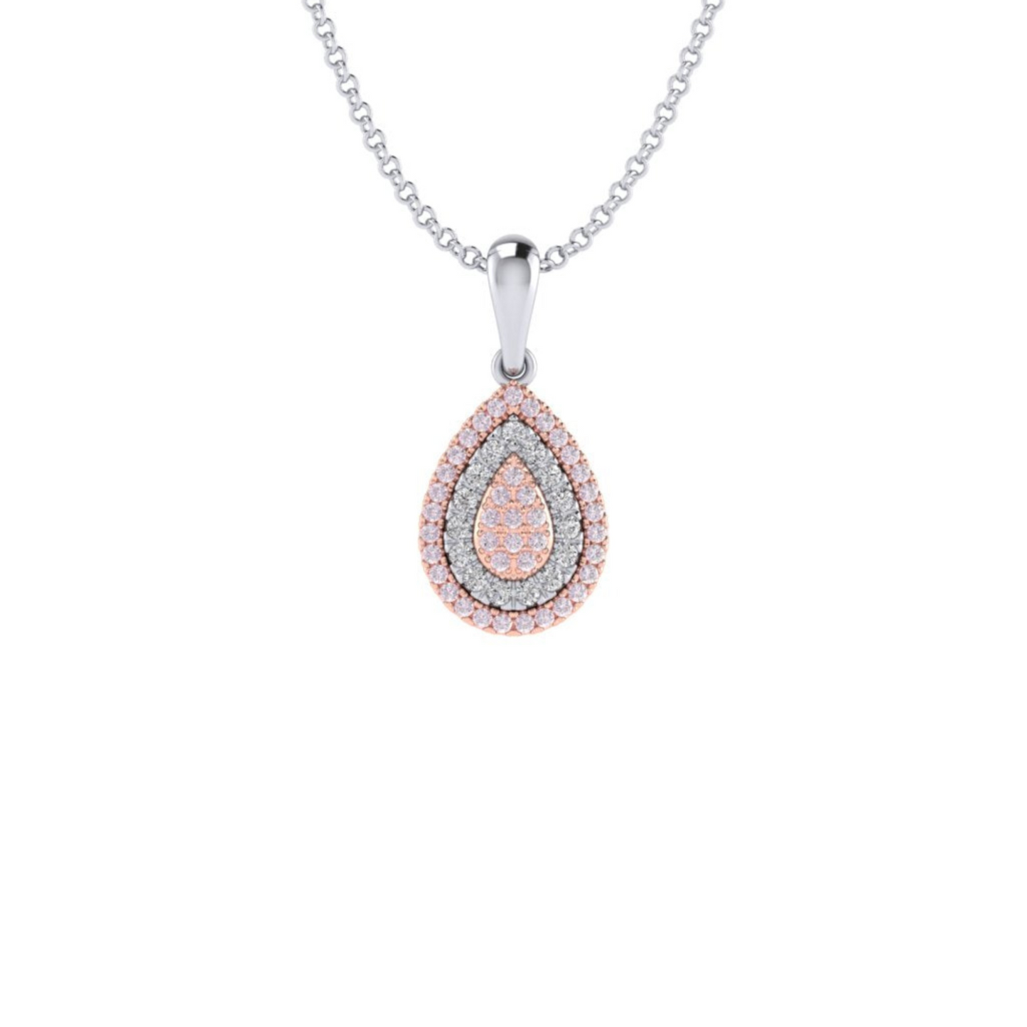 Eminence Pinks Diamond Alternating Pear Pendant