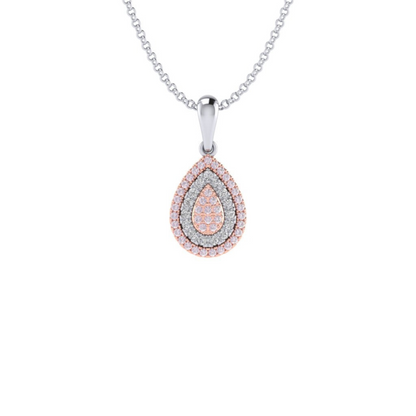 Eminence Pinks Diamond Alternating Pear Pendant