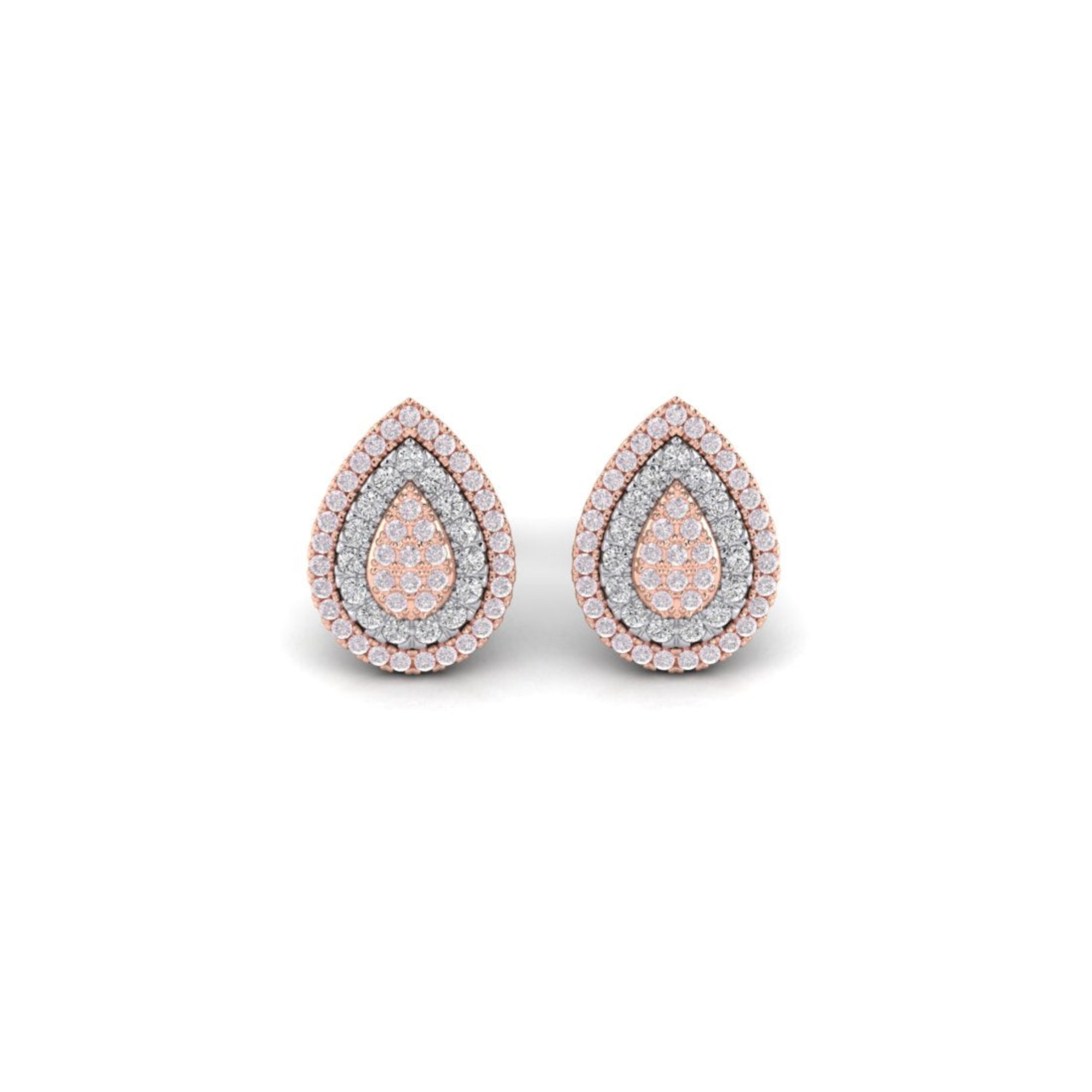 Eminence Pinks Diamond Alternating Pear Earrings