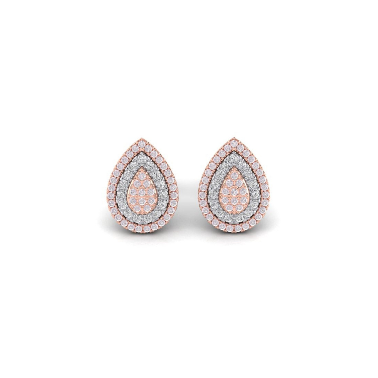 Eminence Pinks Diamond Alternating Pear Earrings