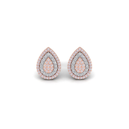 Eminence Pinks Diamond Alternating Pear Earrings