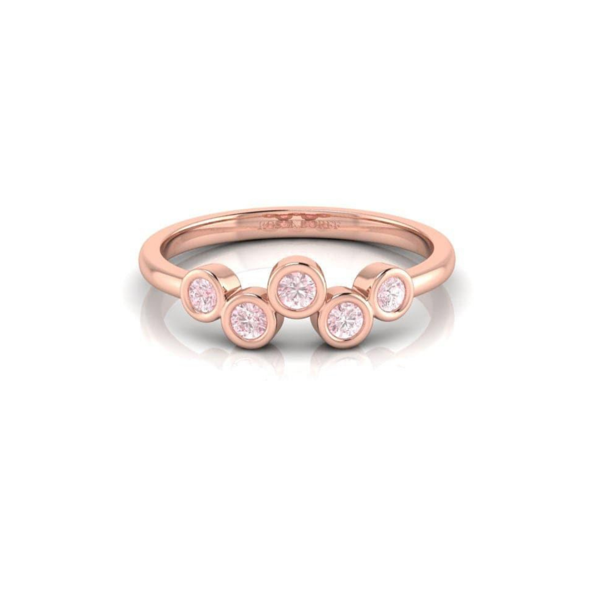 Eminence Pinks Diamond Five Stone Bezel Ring