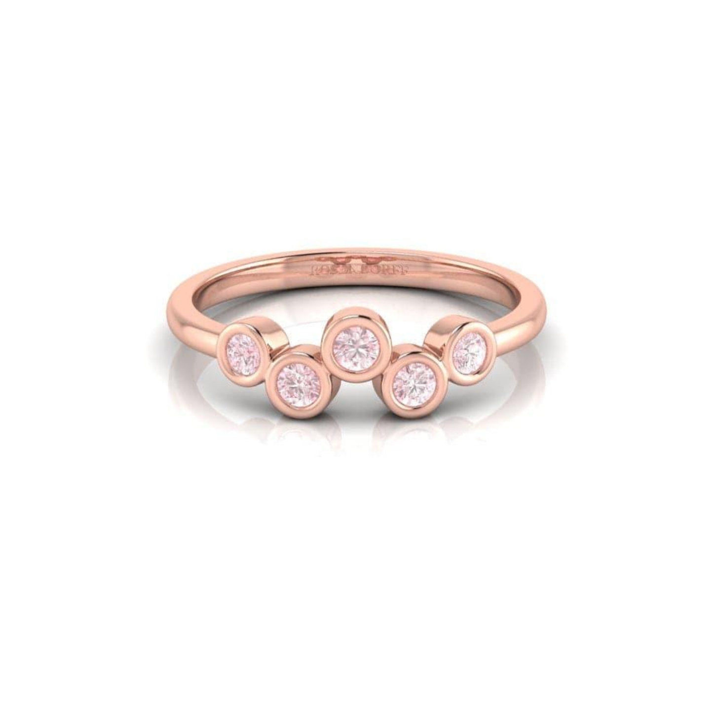 Eminence Pinks Diamond Five Stone Bezel Ring
