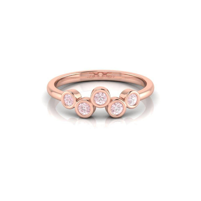 Eminence Pinks Diamond Five Stone Bezel Ring