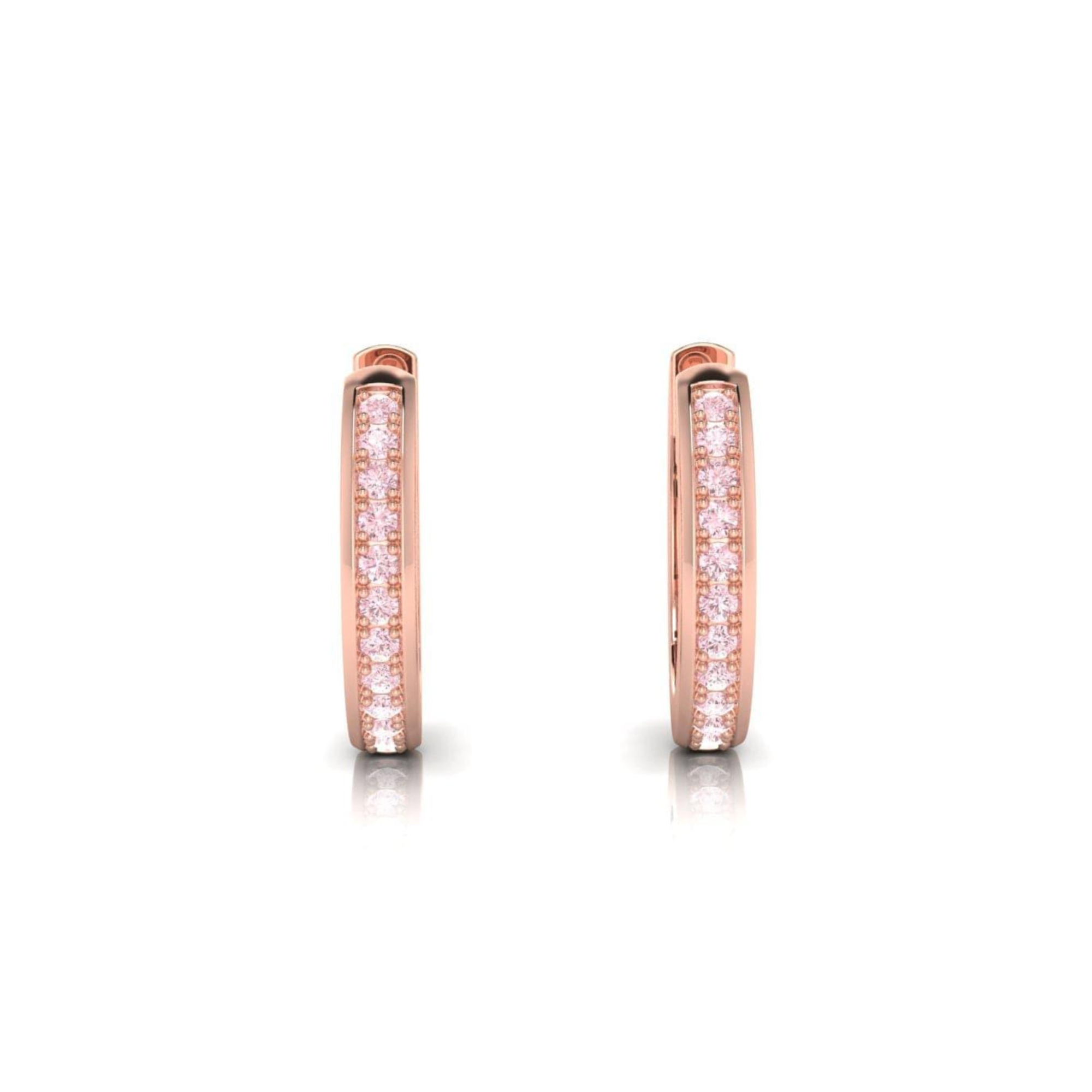 Eminence Pinks Diamond Channel Huggie Earrings