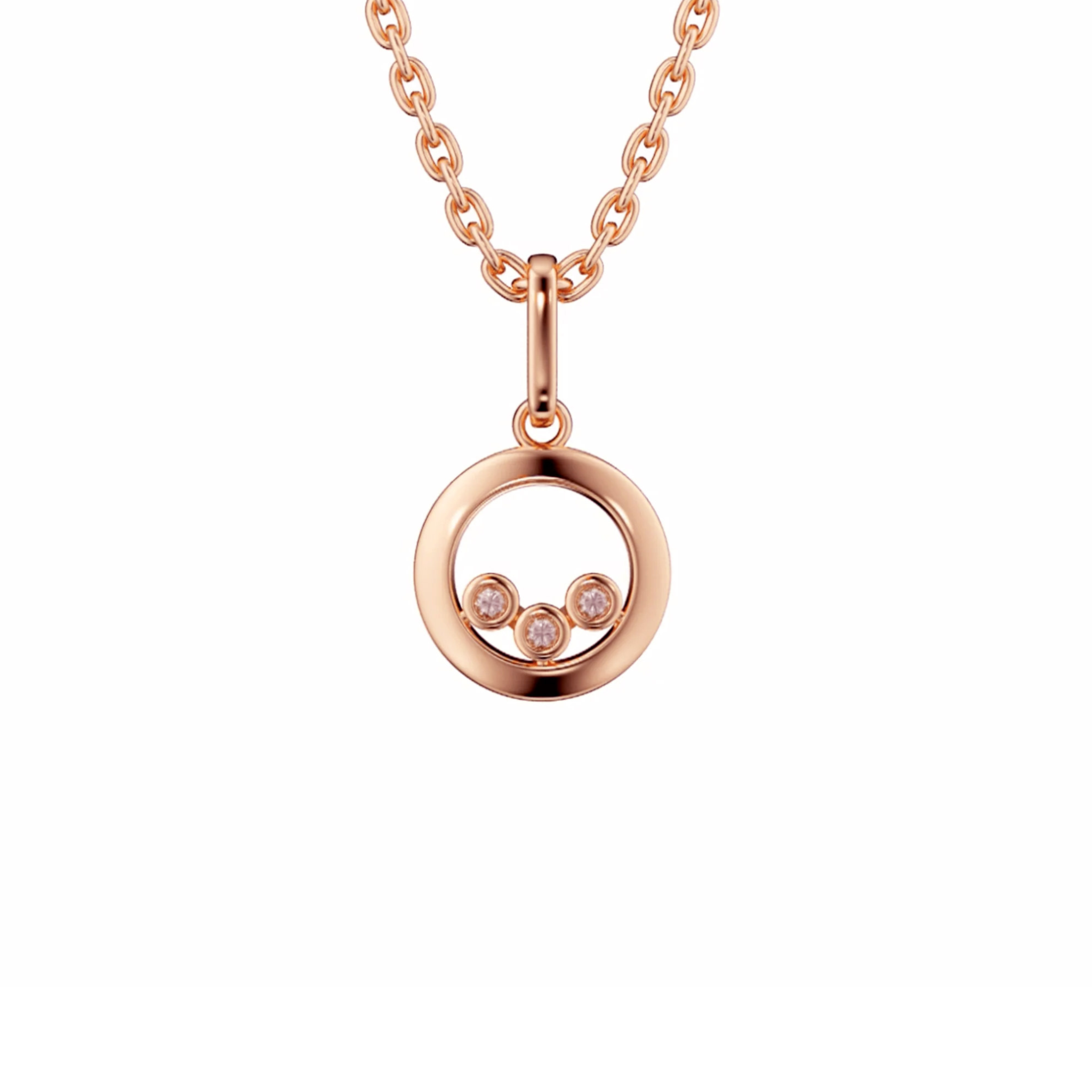 Eminence Pinks Diamond Circle of Life Trio Pendant