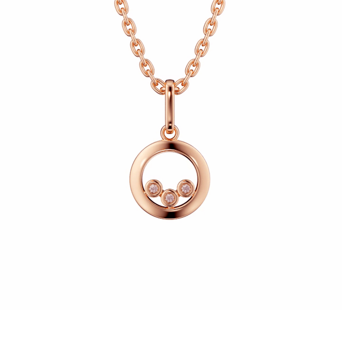 Eminence Pinks Diamond Circle of Life Trio Pendant