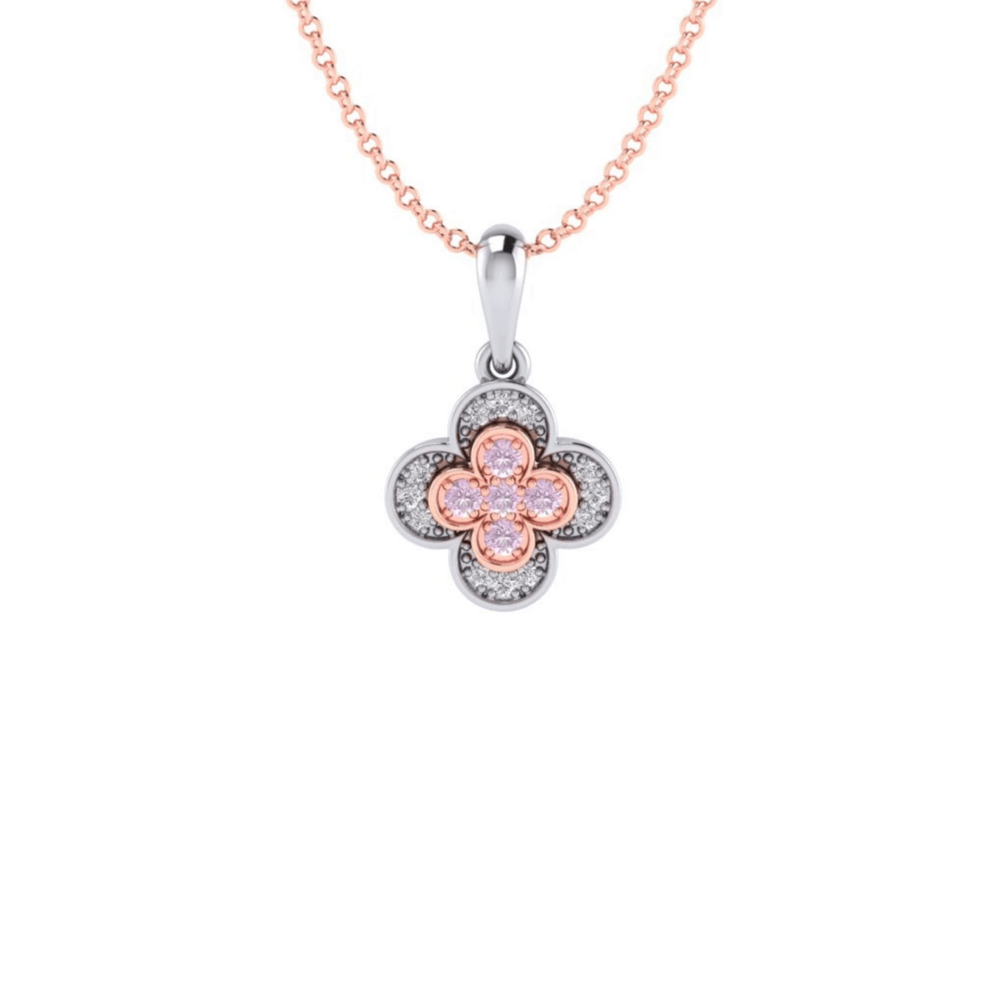 Eminence Pinks Diamond Clover Pendant