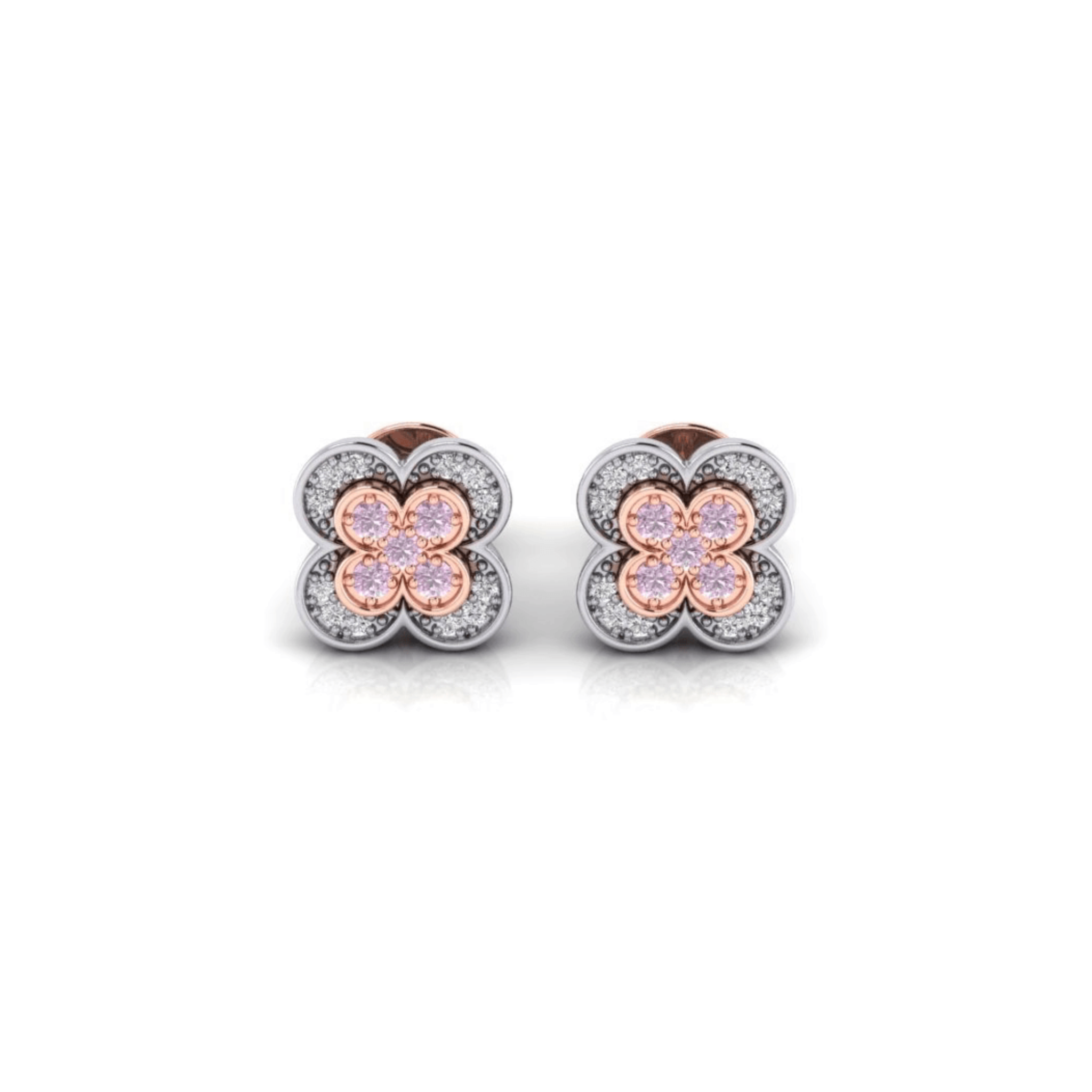 Eminence Pinks Diamond Clover Earring